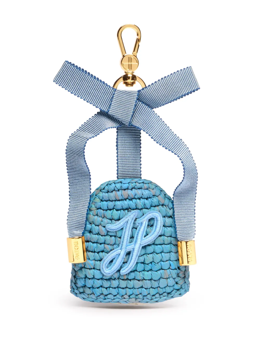 Patou Logo-patch Keychain In Blue