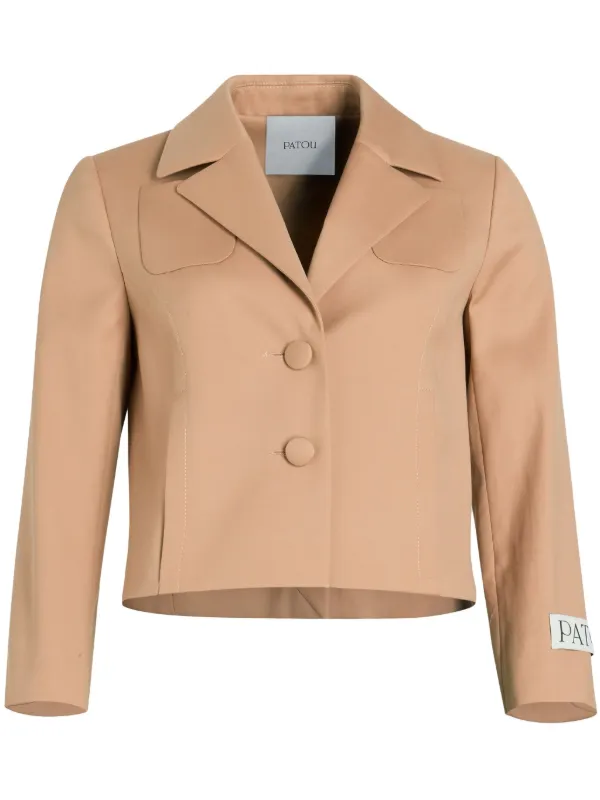 Patou Cropped Blazer in Neutrals