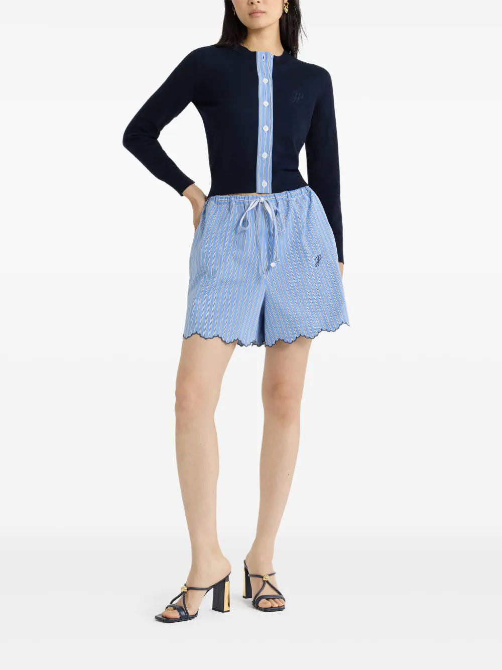Patou JP katoenen vest met monogram Blauw