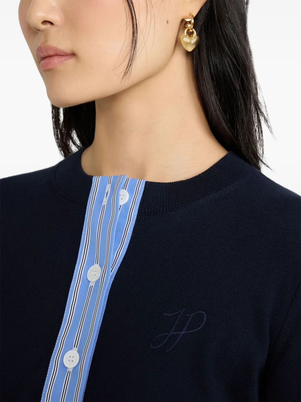 Patou JP katoenen vest met monogram Blauw