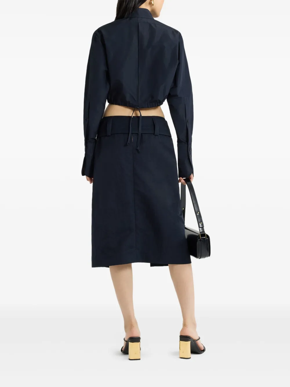 Patou Cropped faille blouse Blauw