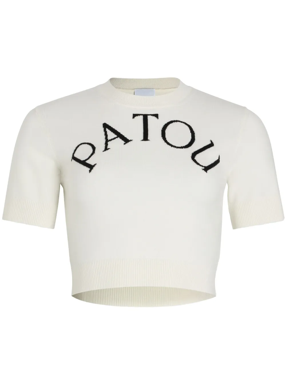 Patou logo-jacquard cropped top | White | Image 1