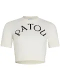 Patou logo-jacquard cropped top - White