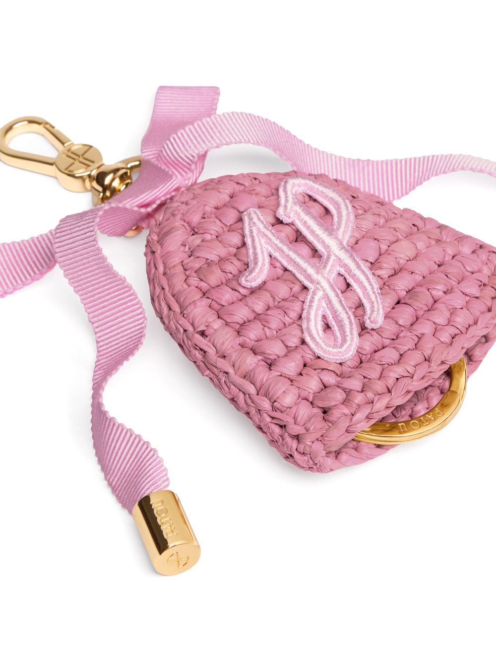 Patou logo-patch keychain - Pink