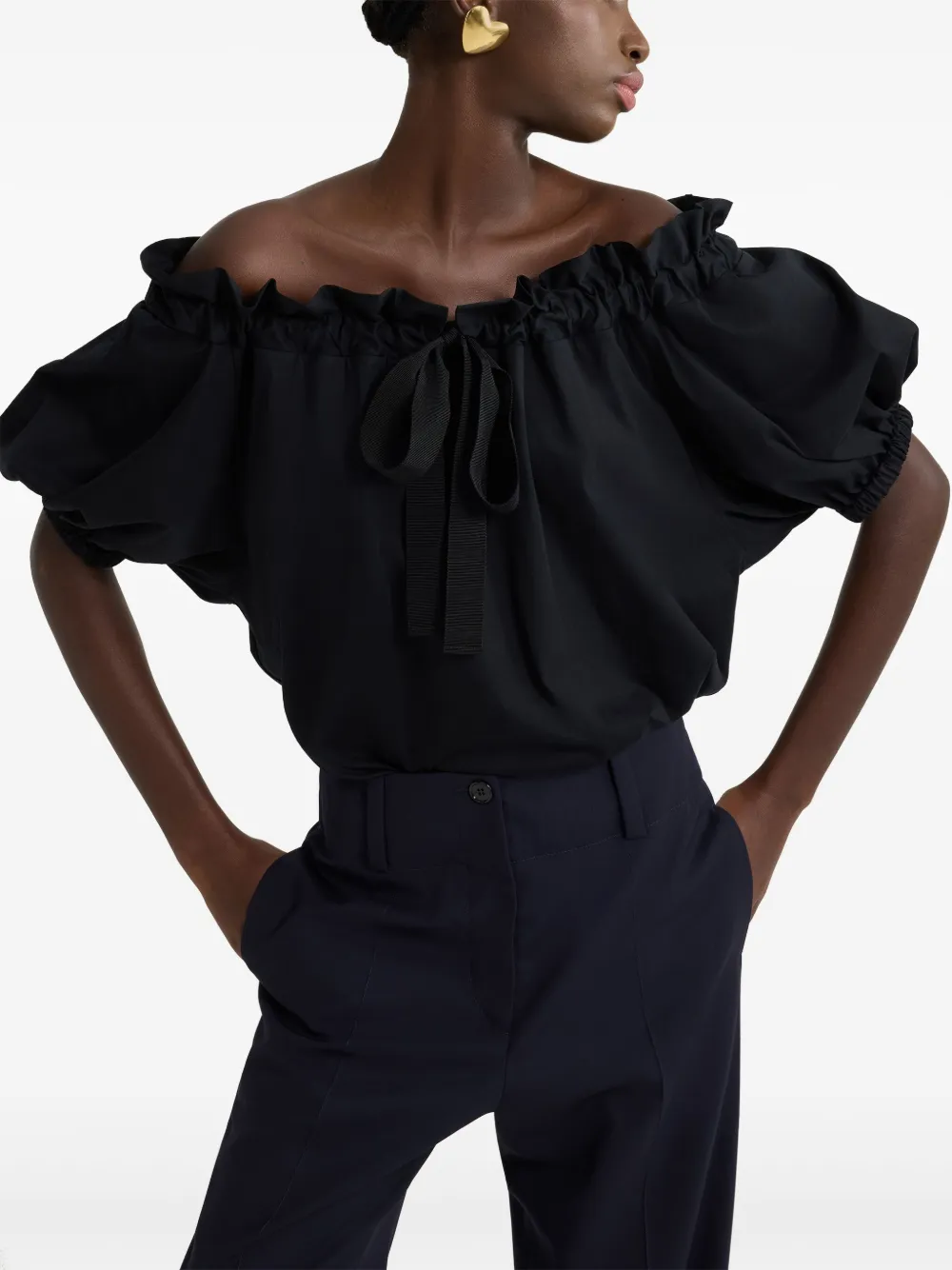 Shop Patou Drawstring T-shirt In Black