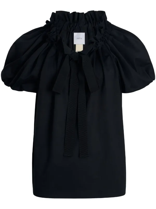Tシャツ・カットソー PATOU SS23 SHIRT DRESS (DR086_01195054) Patou Embroidered Logo Shirt Dress | Black | FARFETCH