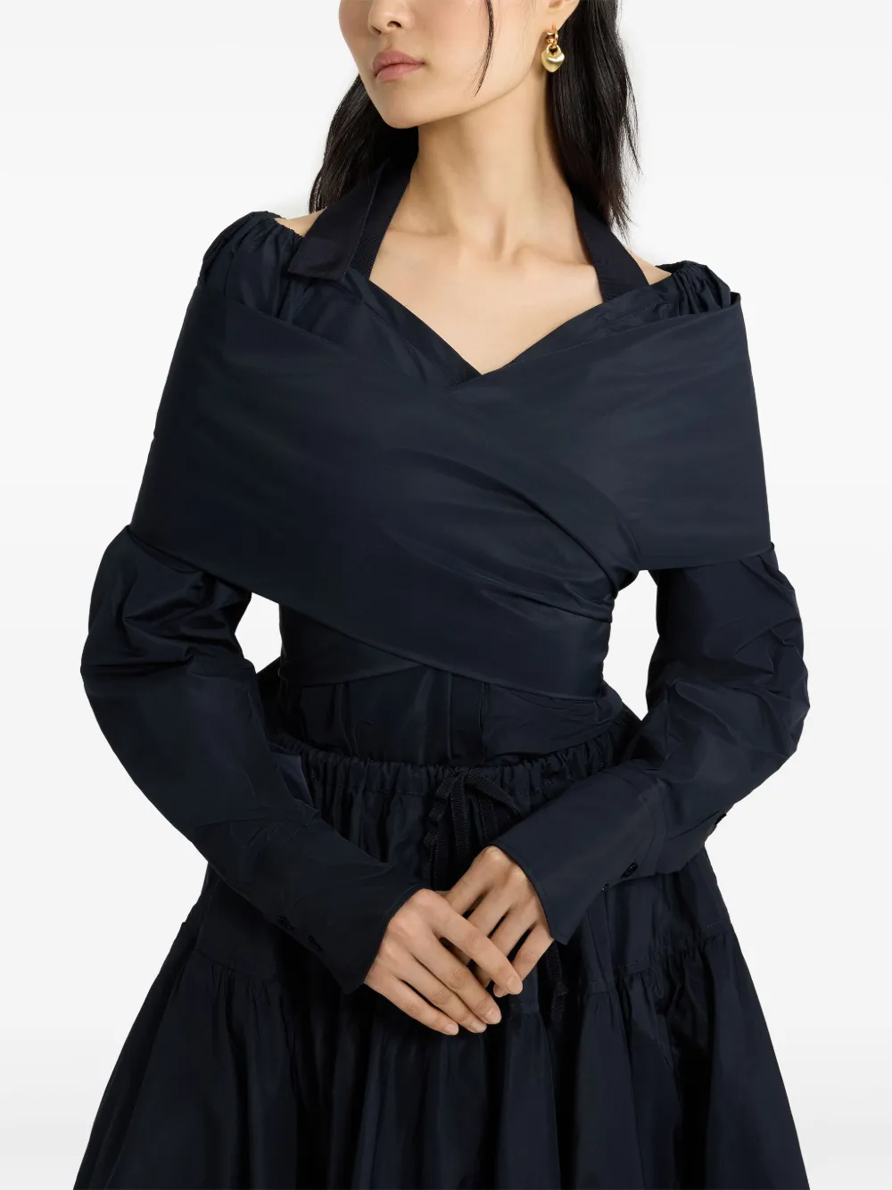 Shop Patou Wrap Blouse In Blue