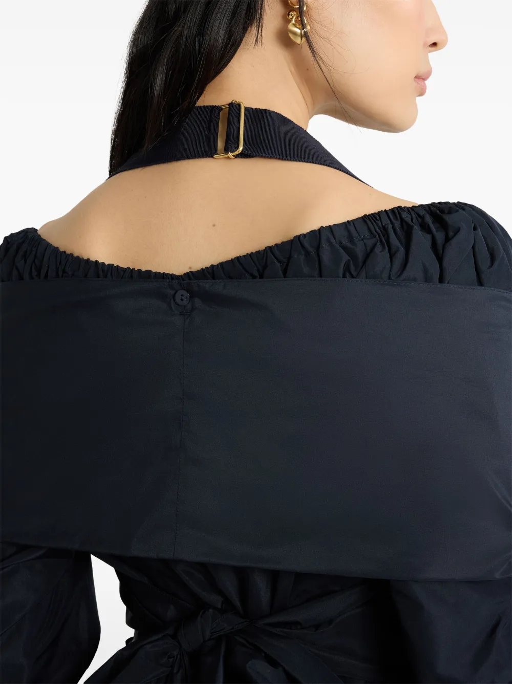 Shop Patou Wrap Blouse In Blue