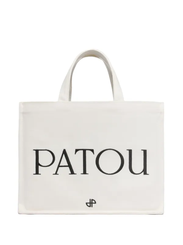Patou Medium Logo-print Tote Bag in White