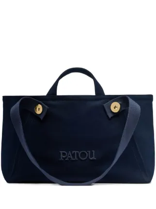 Patou トラペーズ キャンバス ハンドバッグ L | ブルー