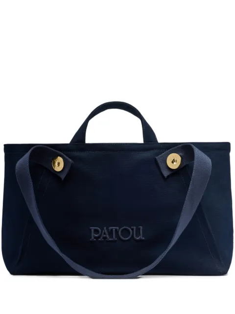 Patou large logo trapeze-design canvas tote bag