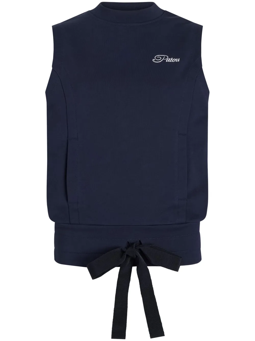 logo-embroidered sleeveless sweatshirt