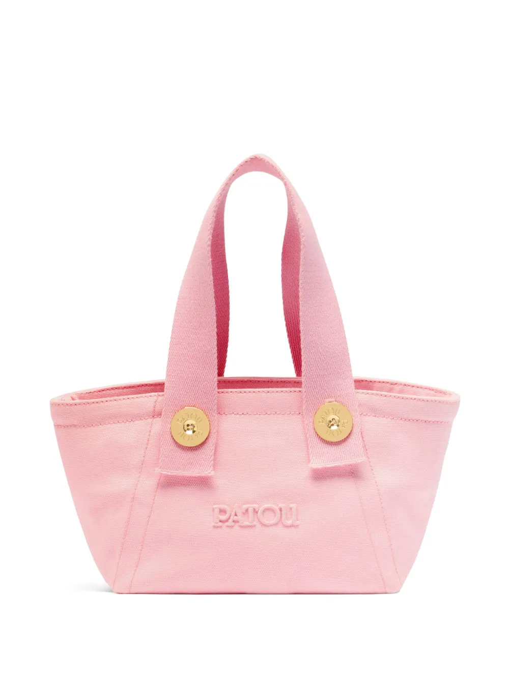 Patou small logo-embroidered trapeze-design tote bag | Pink | Image 1