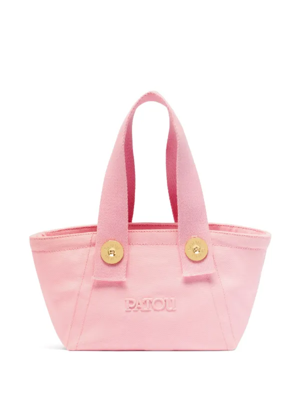 Patou Small logo-embroidered trapeze-design Tote Bag Pink FARFETCH PH