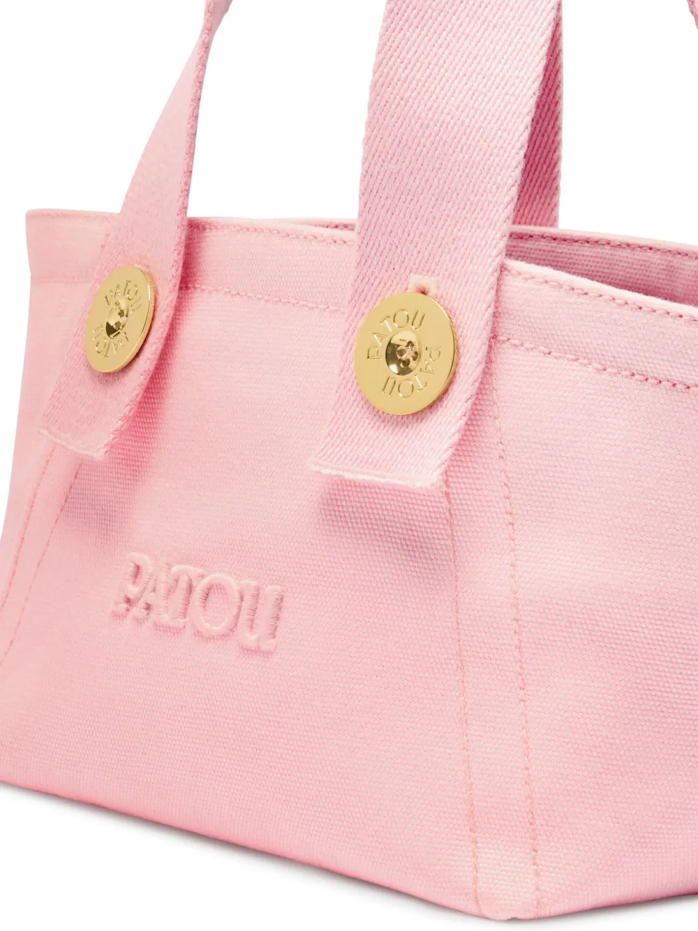 Patou Kleine shopper met trapeze-design en geborduurd logo - Roze