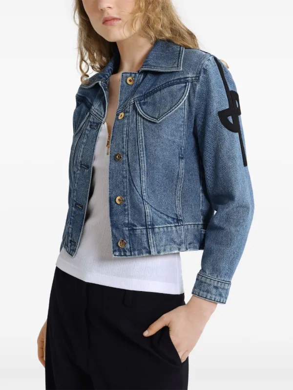 PATOU コットンデニム オーバーサイズジャケット PATOU クロップド デニムジャケット 34 ロデオブルー オーガニック