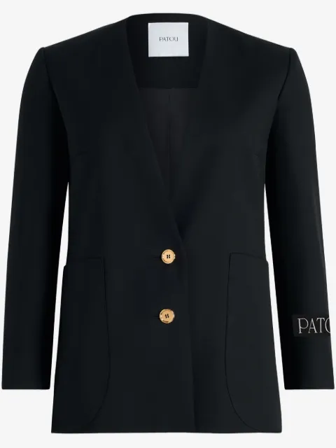 Patou collarless twill jacket