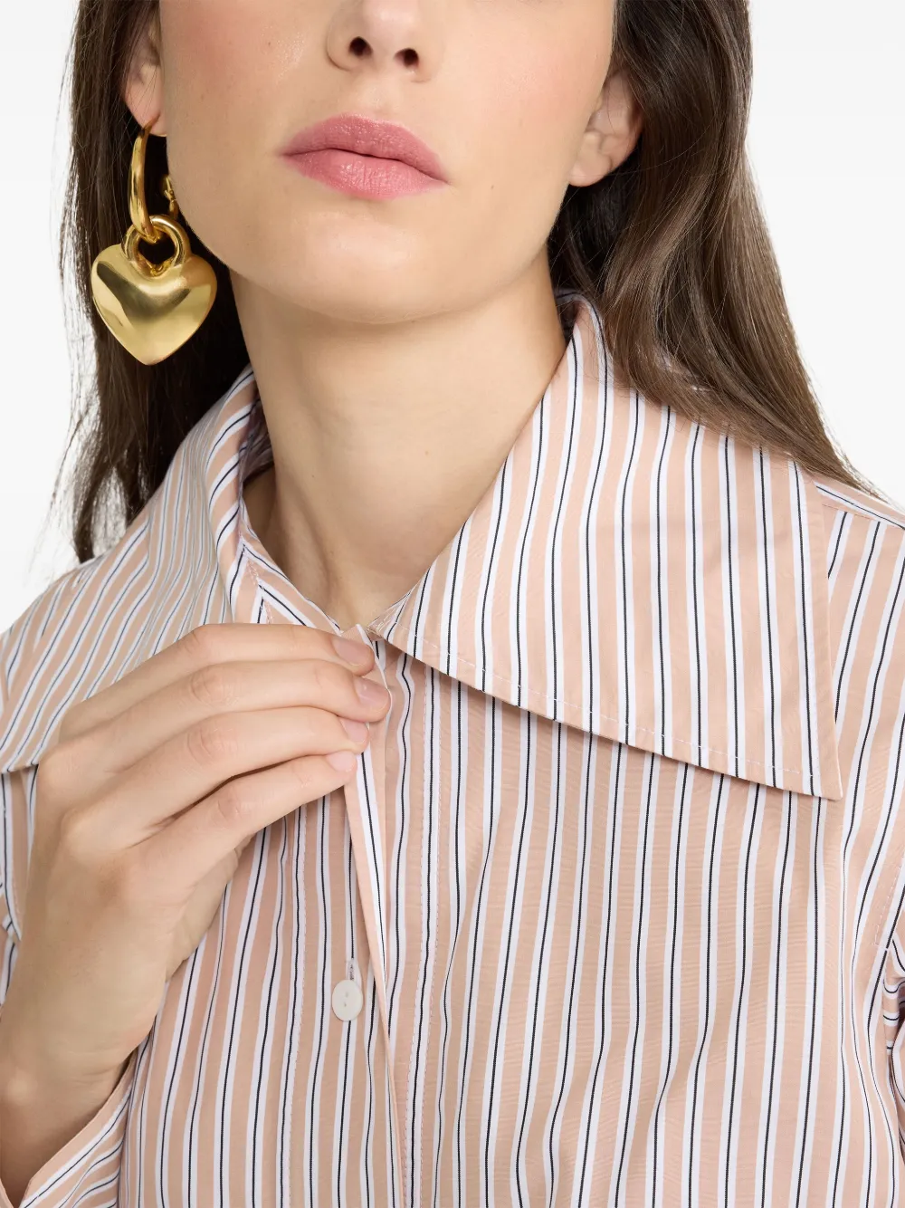 Patou Popeline blouse met print Beige