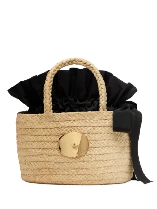 トートバッグ Patou Natural Raphia Shopper Bag With Logo Detail Patou Patou raffia tote bag Patou