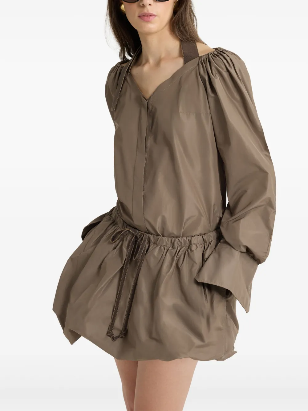 Shop Patou Wrap Blouse In Brown