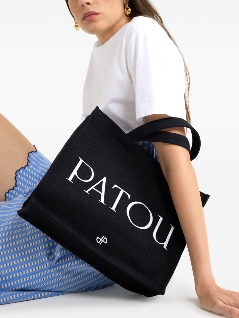 Patou Shopper met logo - Zwart