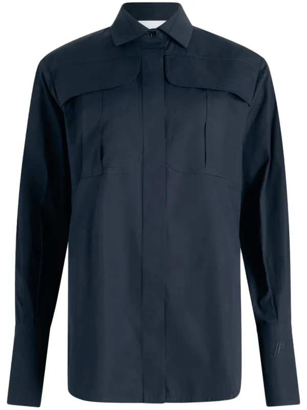 Patou Safari Poplin Shirt in Blue