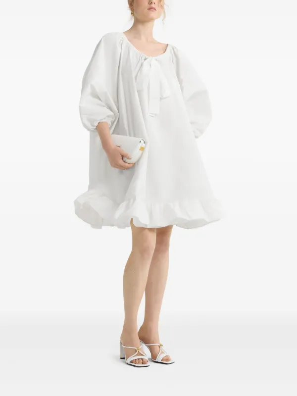 【送料&関税込】Patou Ruffle Hem Dress Patou ruffle-hem Mini Dress | White | FARFETCH