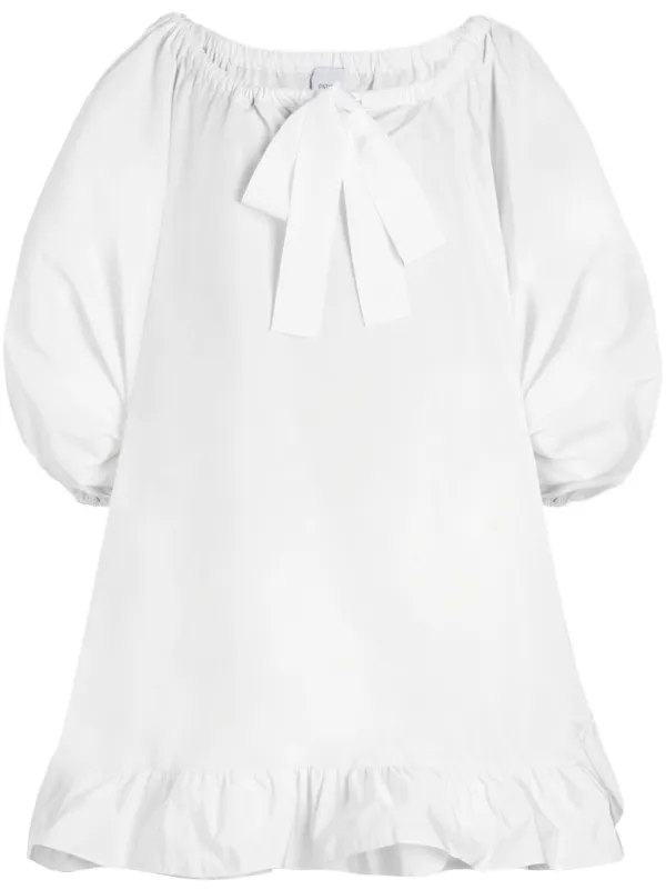 【関税&送料込】Patou Ruffle Hem Dress Patou ruffle-hem Mini Dress | White | FARFETCH