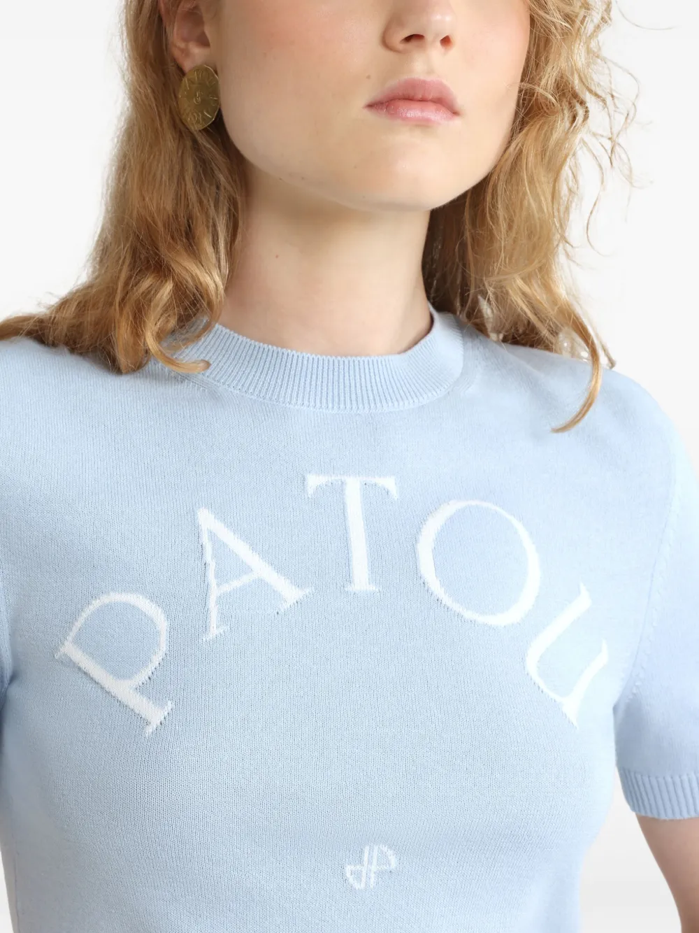 Patou T-shirt met logo-jacquard Blauw