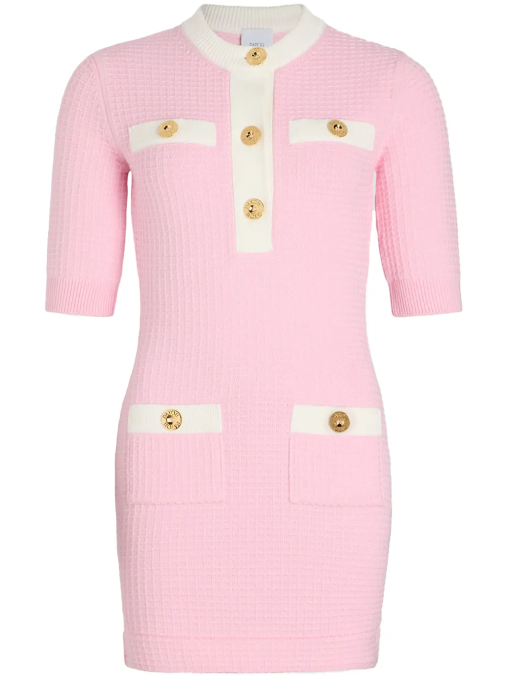 waffle-knit cotton mini dress