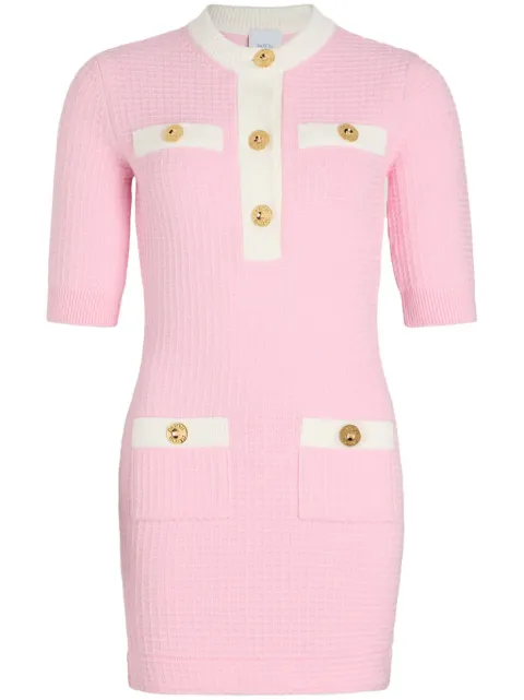 Patou waffle-knit cotton mini dress