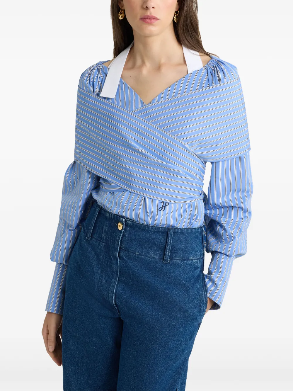 Patou ラップブラウス | ブルー | FARFETCH JP Patou ラップブラウス | ブルー | FARFETCH JP