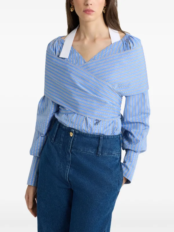 Patou ラップブラウス | ブルー | FARFETCH JP Patou ラップブラウス | ブルー | FARFETCH JP