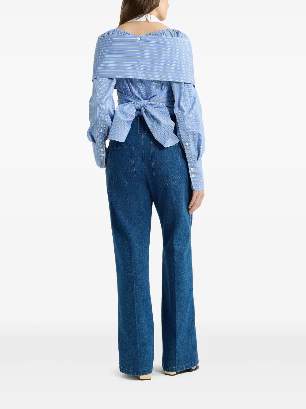 Patou wrap poplin blouse