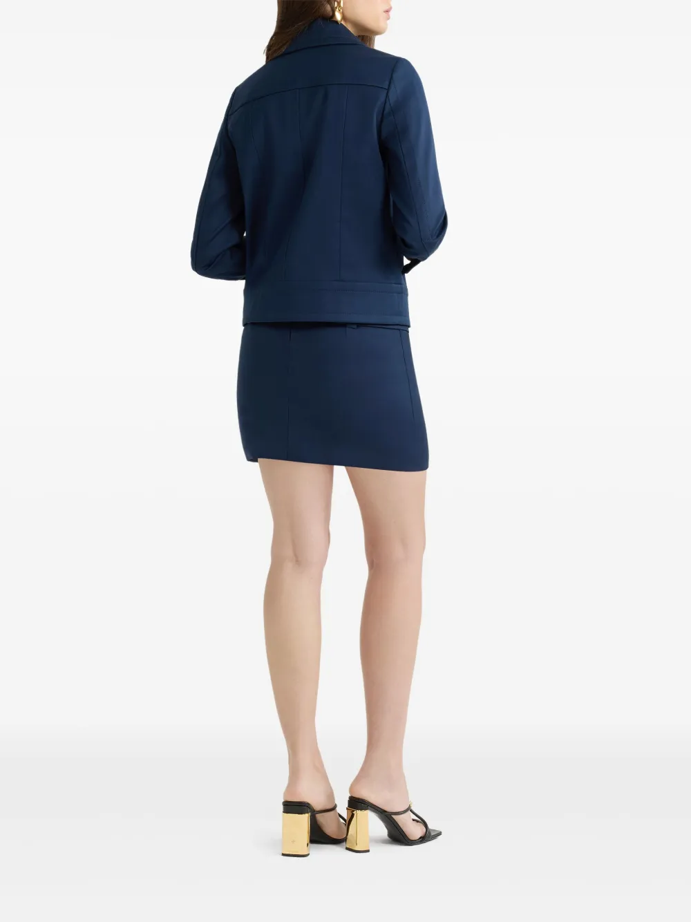 Patou Cropped twill jack met rits Blauw