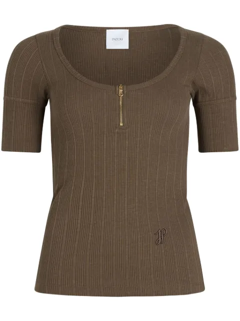 Patou scoop-neck ribbed T-shirt 