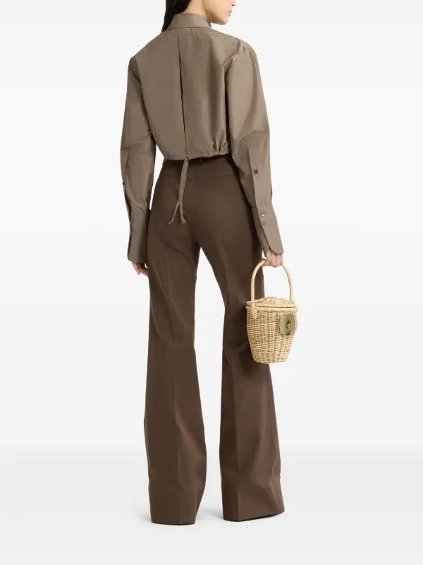 送料関税込み*PATOU*ギャバジン製 フレアーパンツ Patou ギャバジン フレアパンツ | グリーン | FARFETCH JP