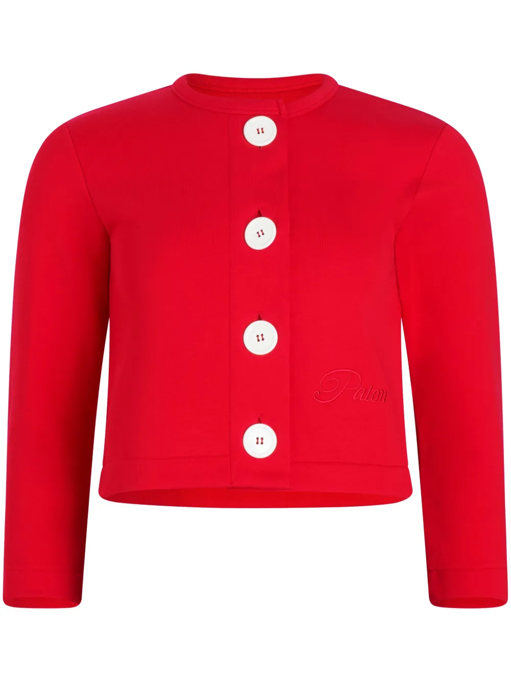 Patou button-down organic cotton cardigan | Red | Image 1