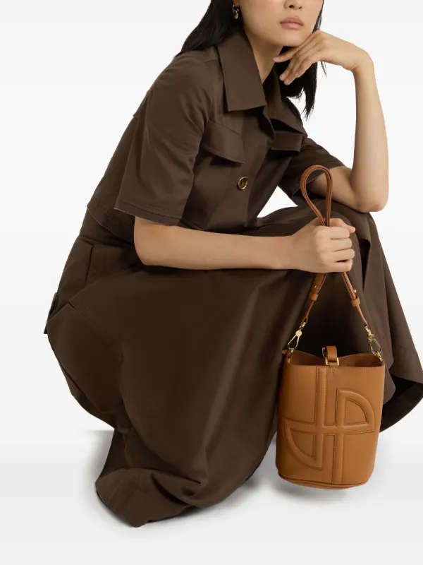 Patou Small JP Bucket Bag Brown FARFETCH IN