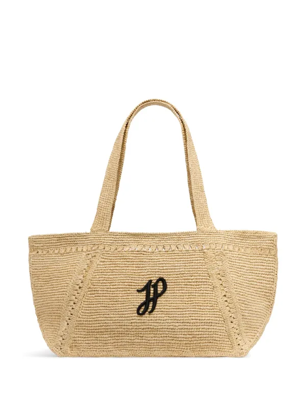 Patou Large JP Monogram Trapeze-design Tote Bag in Neutrals