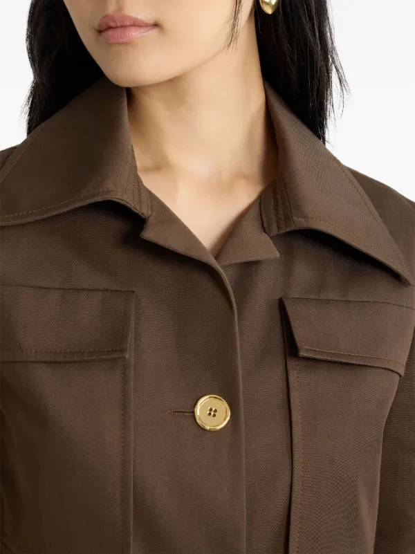 送料関税込み*PATOU*ショートスリーブ クロップドジャケット Patou ショートスリーブ ジャケット | ブラウン | FARFETCH JP
