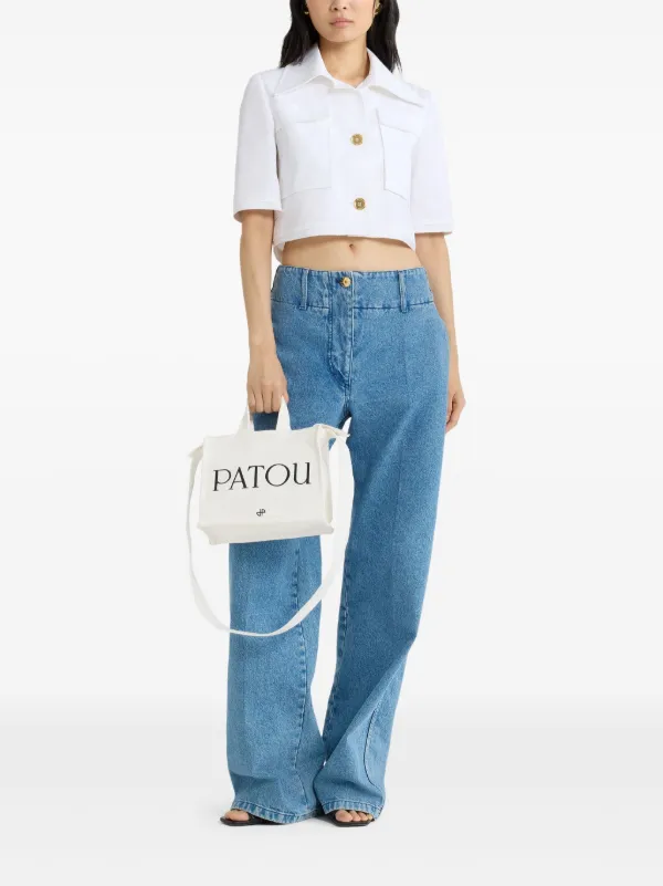 ジャケット PATOU Woman Jacket White KN1398064 009A Patou short-sleeved Cropped Jacket | White | FARFETCH