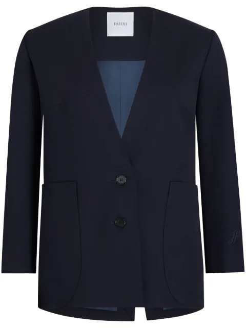 Patou veste en sergé à design sans col