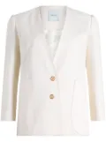 Patou collarless twill jacket - White