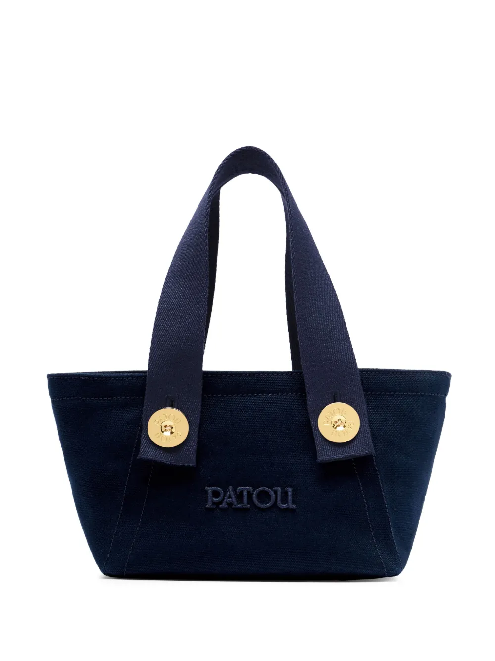 Patou small logo-embroidered trapeze-design tote bag | Blue | Image 1