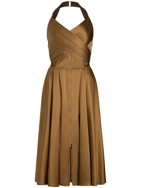 Patou halterneck satin midi dress 