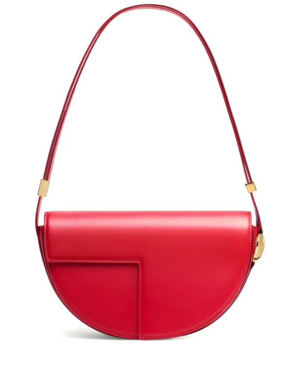 Patou Le Patou Leather Shoulder Bag in Red