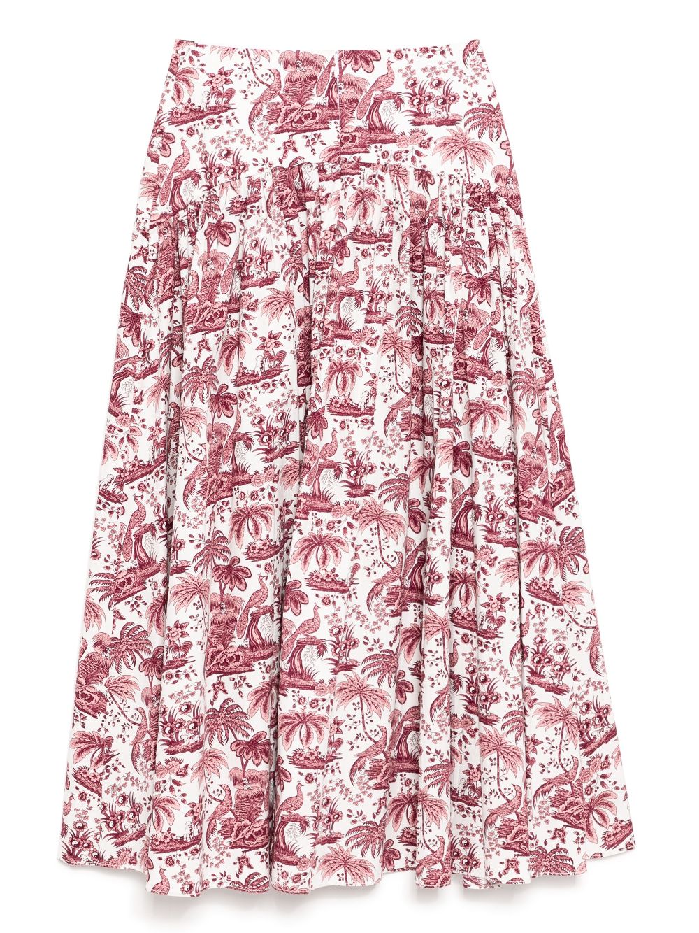 STAUD floral mid-length skirt - White