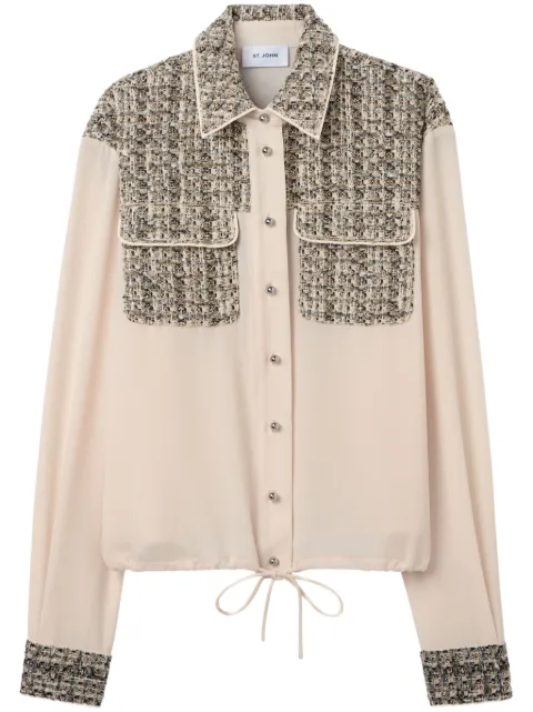 St. John camisa de tweed metalizada