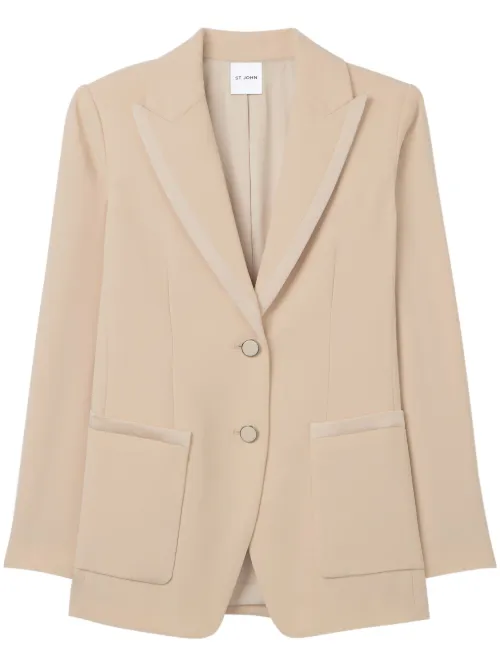 Blazer en crêpe à dos satiné - St. John - Modalova